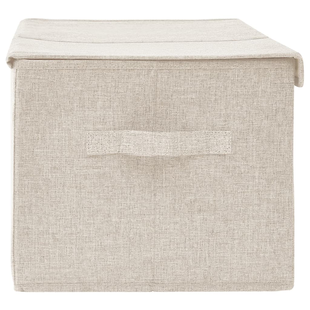 Oppbevaringsboks Stoff 50X30X25 Cm Kremhvit