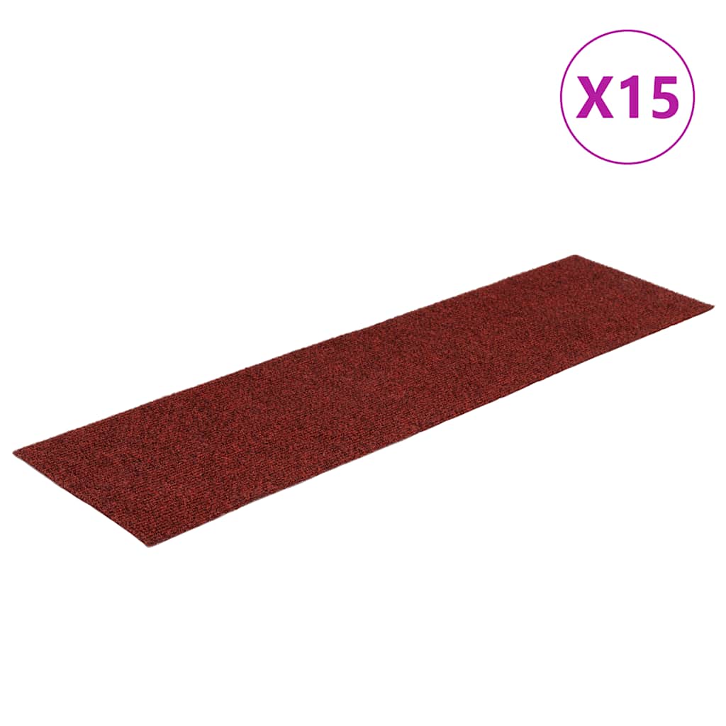 Selvklebende Trappematter 15 Stk 76X20 Cm Rød