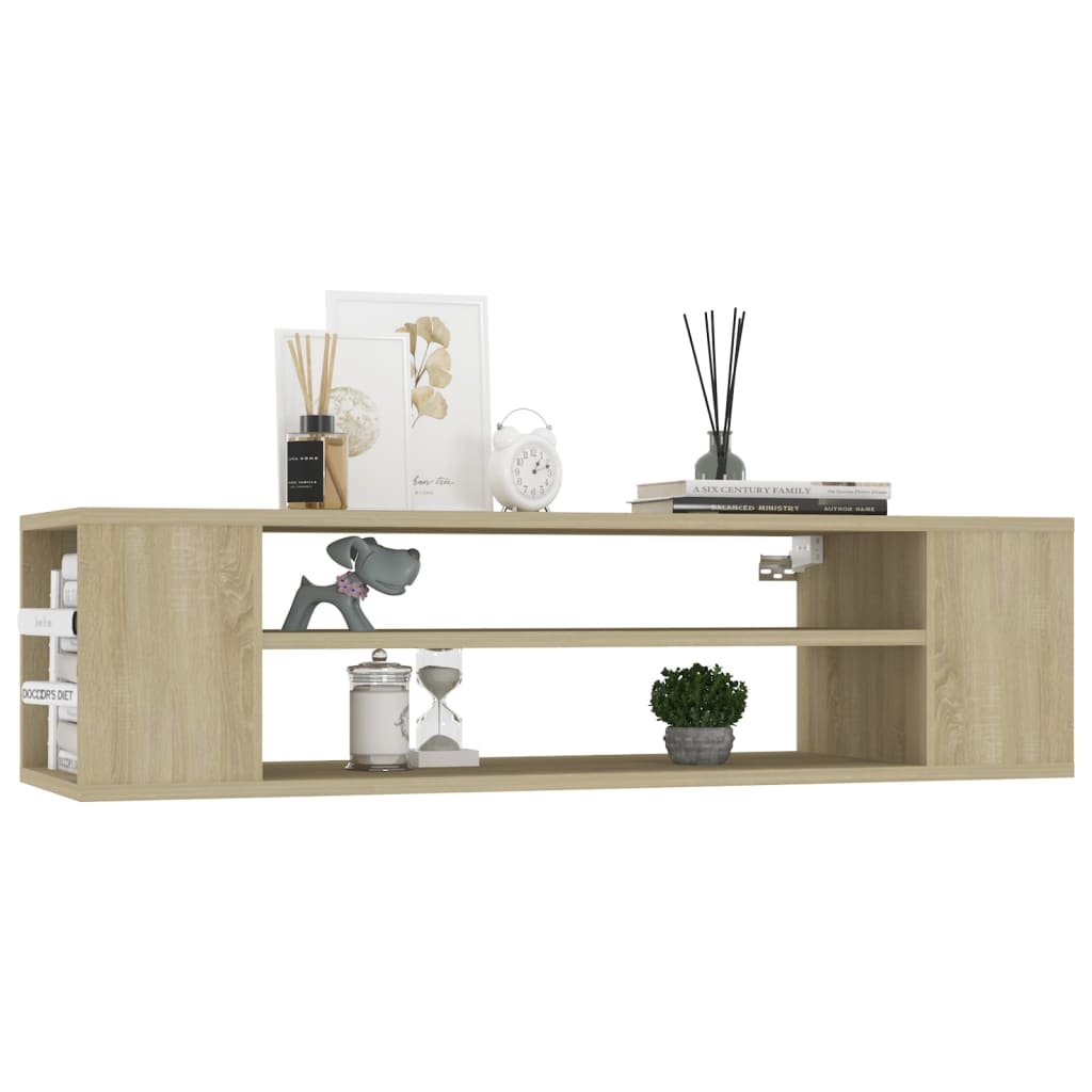 Hengende Tv-Benk Sonoma Eik 100X30X26,5 Cm Konstruert Tre