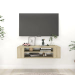 Hengende Tv-Benk Sonoma Eik 100X30X26,5 Cm Konstruert Tre
