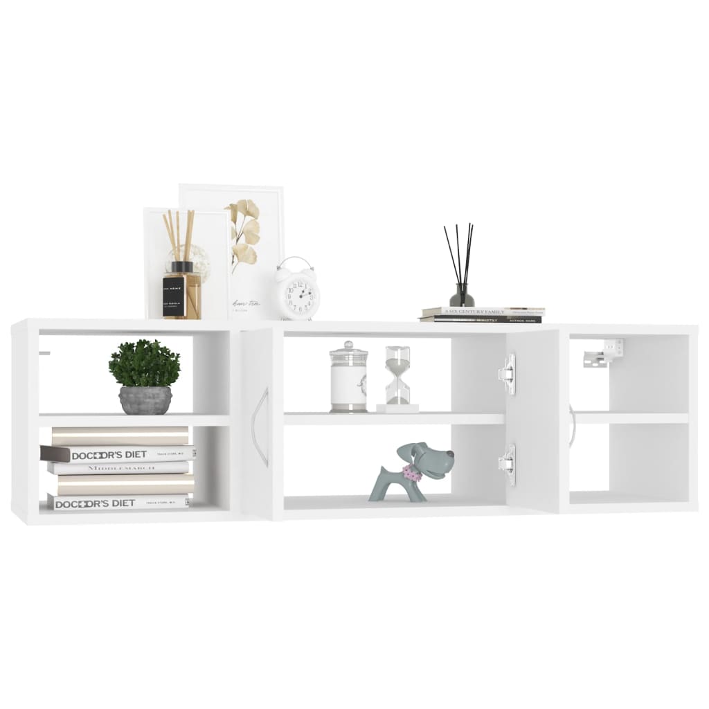 Vegghylle Hvit 102X30X29 Cm Konstruert Tre