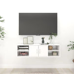 Vegghylle Hvit 102X30X29 Cm Konstruert Tre