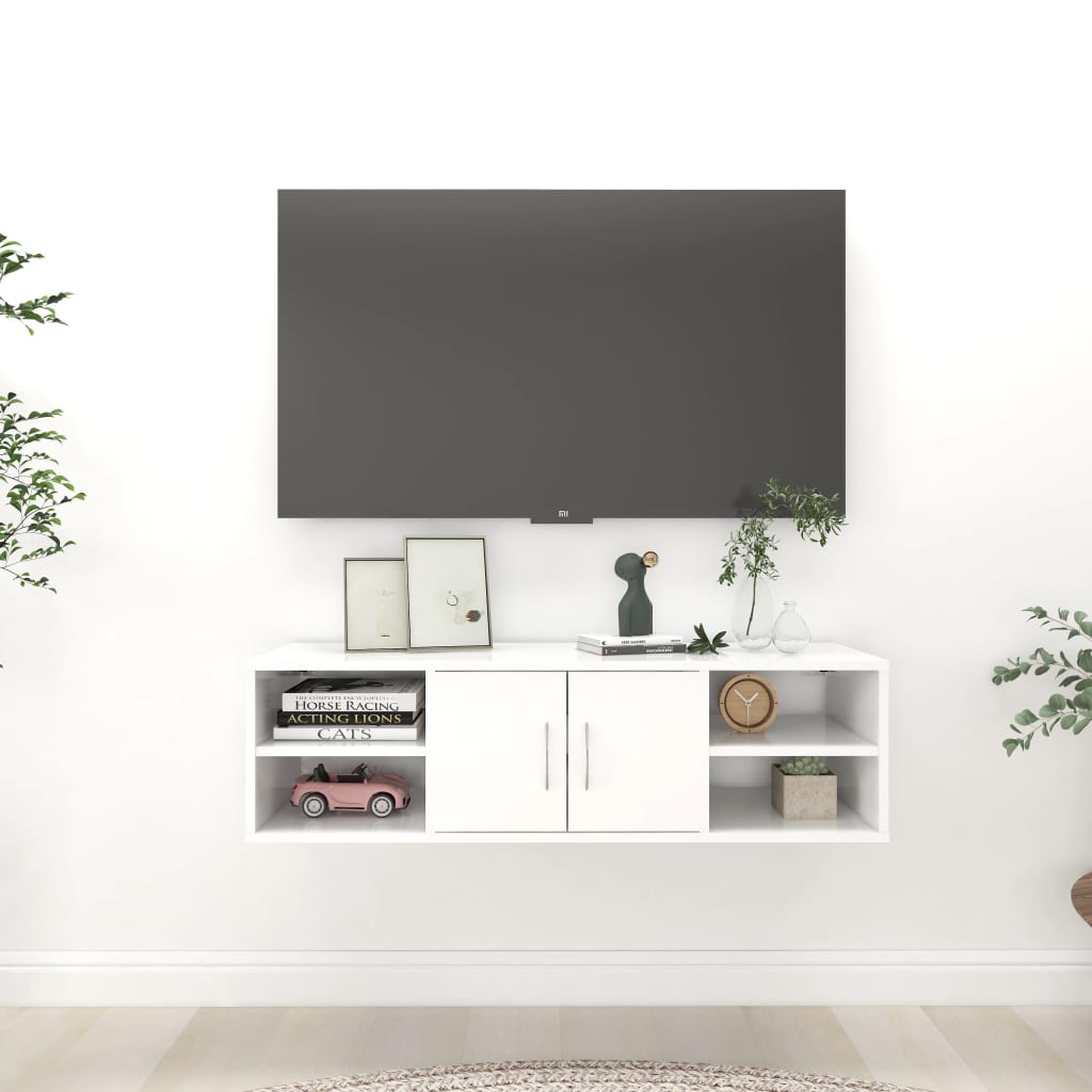 Vegghylle Hvit 102X30X29 Cm Konstruert Tre