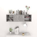 Vegghylle Betonggrå 102X30X29 Cm Konstruert Tre