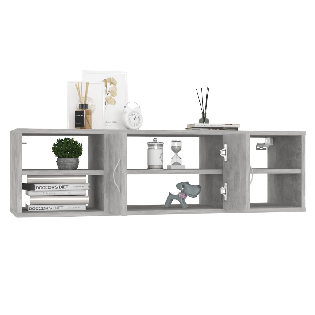 Vegghylle Betonggrå 102X30X29 Cm Konstruert Tre