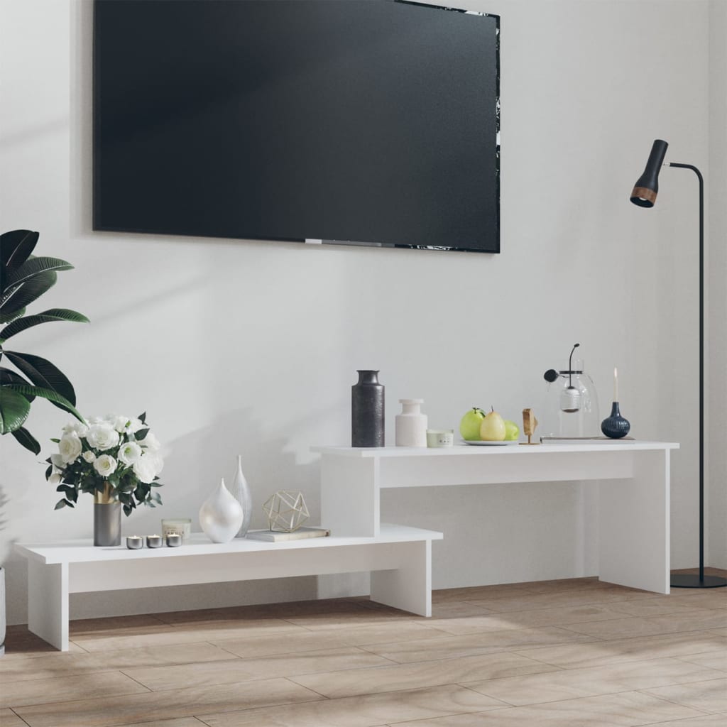 Tv-Benk Hvit 180X30X43 Cm Konstruert Tre