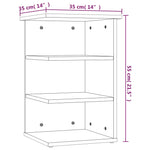 Sideskap Hvit 35X35X55 Cm Konstruert Tre