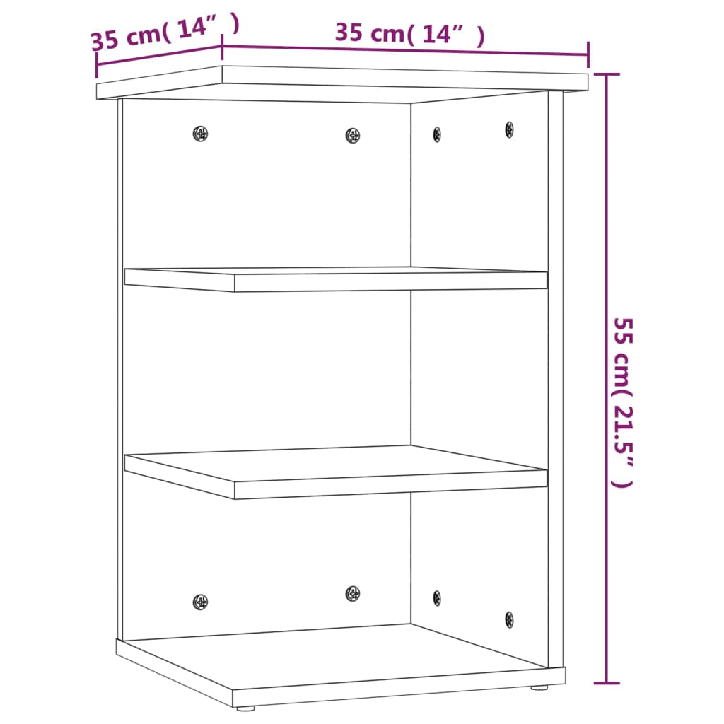 Sideskap Betonggrå 35X35X55 Cm Konstruert Tre