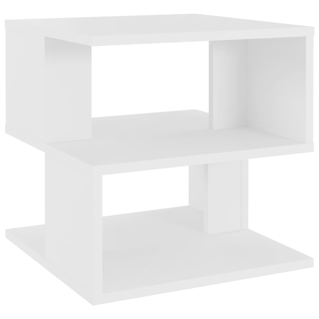 Sidebord Hvit 40X40X40 Cm Konstruert Tre