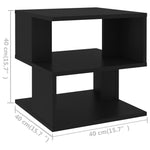 Sidebord Svart 40X40X40 Cm Sponplate