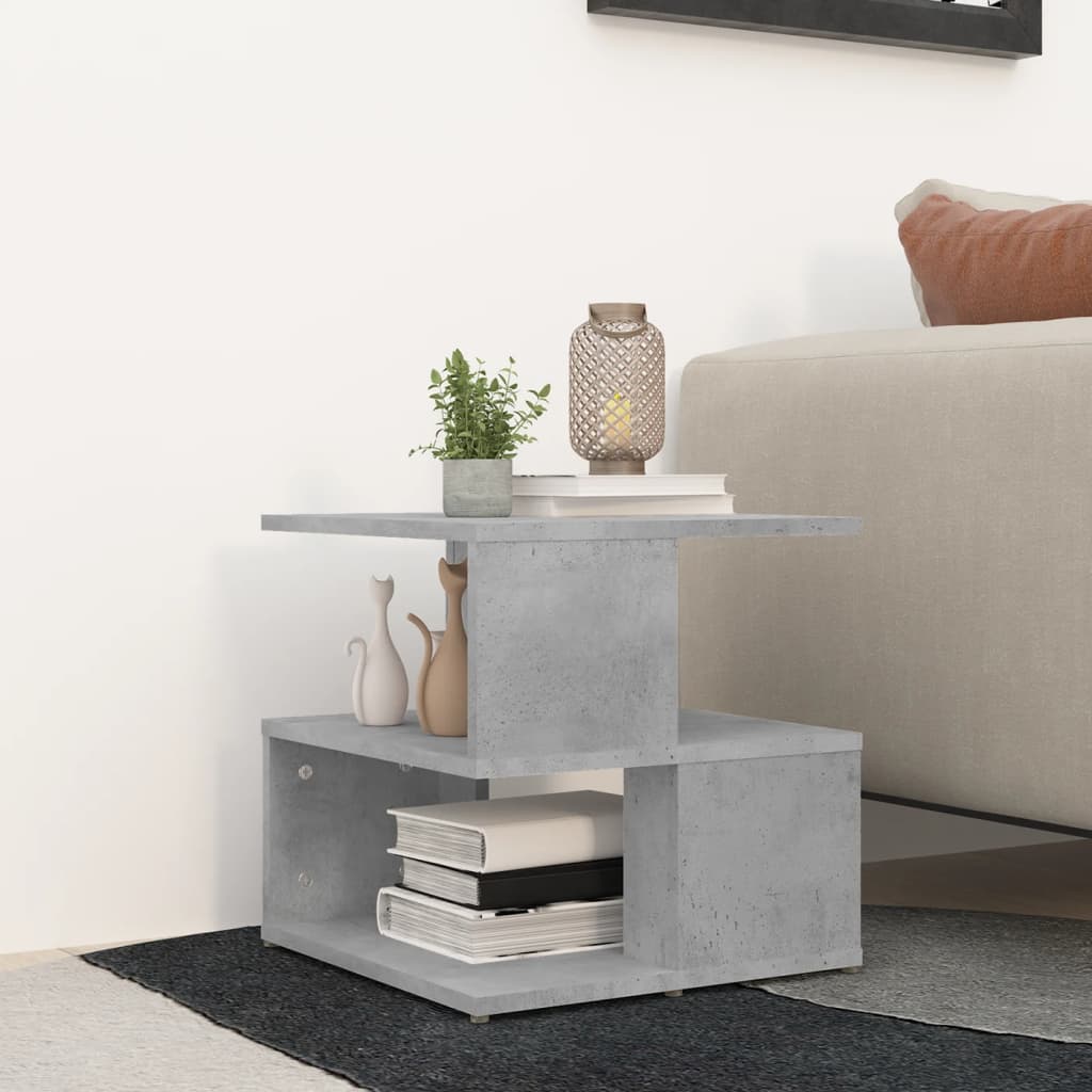 Sidebord Betonggrå 40X40X40 Cm Konstruert Tre