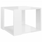 Salongbord Høyglans Hvit 40X40X30 Cm Konstruert Tre