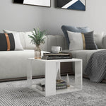 Salongbord Høyglans Hvit 40X40X30 Cm Konstruert Tre