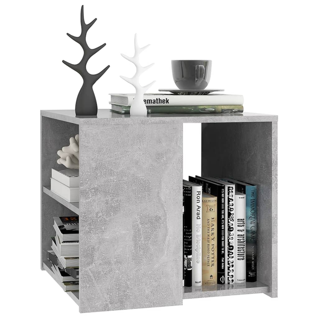 Sidebord Betonggrå 50X50X45 Cm Konstruert Tre