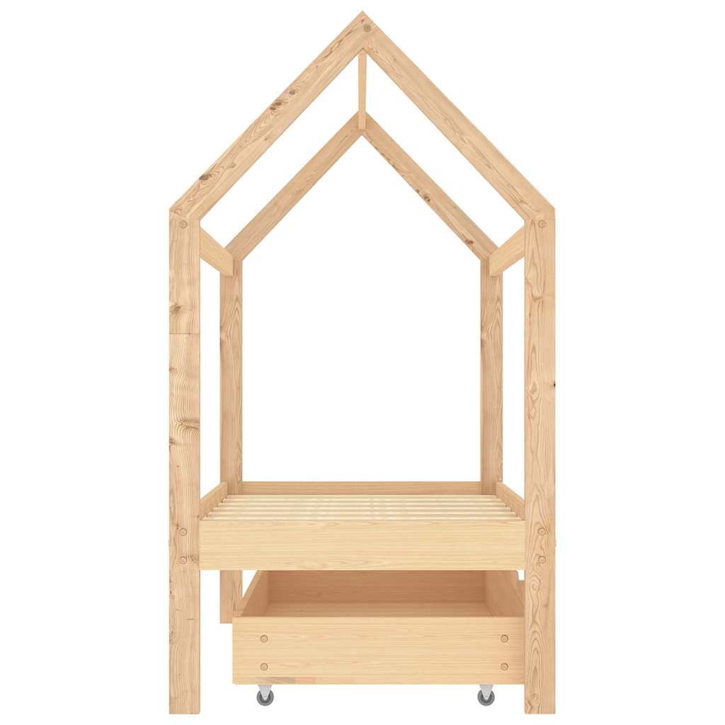 Ramme For Barneseng Med Skuff Heltre Furu 70X140 Cm