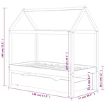 Ramme For Barneseng Med Skuff Heltre Furu 70X140 Cm