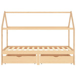 Sengeramme For Barn Med Skuffer Heltre Furu 90X200 Cm