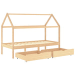 Sengeramme For Barn Med Skuffer Heltre Furu 90X200 Cm