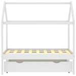 Ramme For Barneseng Med Skuff Hvit Heltre Furu 70X140 Cm