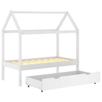 Ramme For Barneseng Med Skuff Hvit Heltre Furu 70X140 Cm