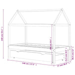 Ramme For Barneseng Med Skuff Hvit Heltre Furu 70X140 Cm