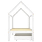 Ramme For Barneseng Med Skuffer Hvit Heltre Furu 90X200 Cm