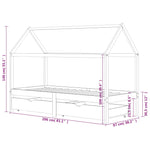 Ramme For Barneseng Med Skuffer Hvit Heltre Furu 90X200 Cm