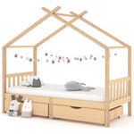 Sengeramme For Barn Med Skuffer Heltre Furu 90X200 Cm