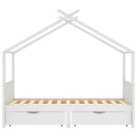 Ramme For Barneseng Med Skuffer Hvit Heltre Furu 90X200 Cm