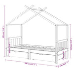 Ramme For Barneseng Med Skuffer Hvit Heltre Furu 90X200 Cm