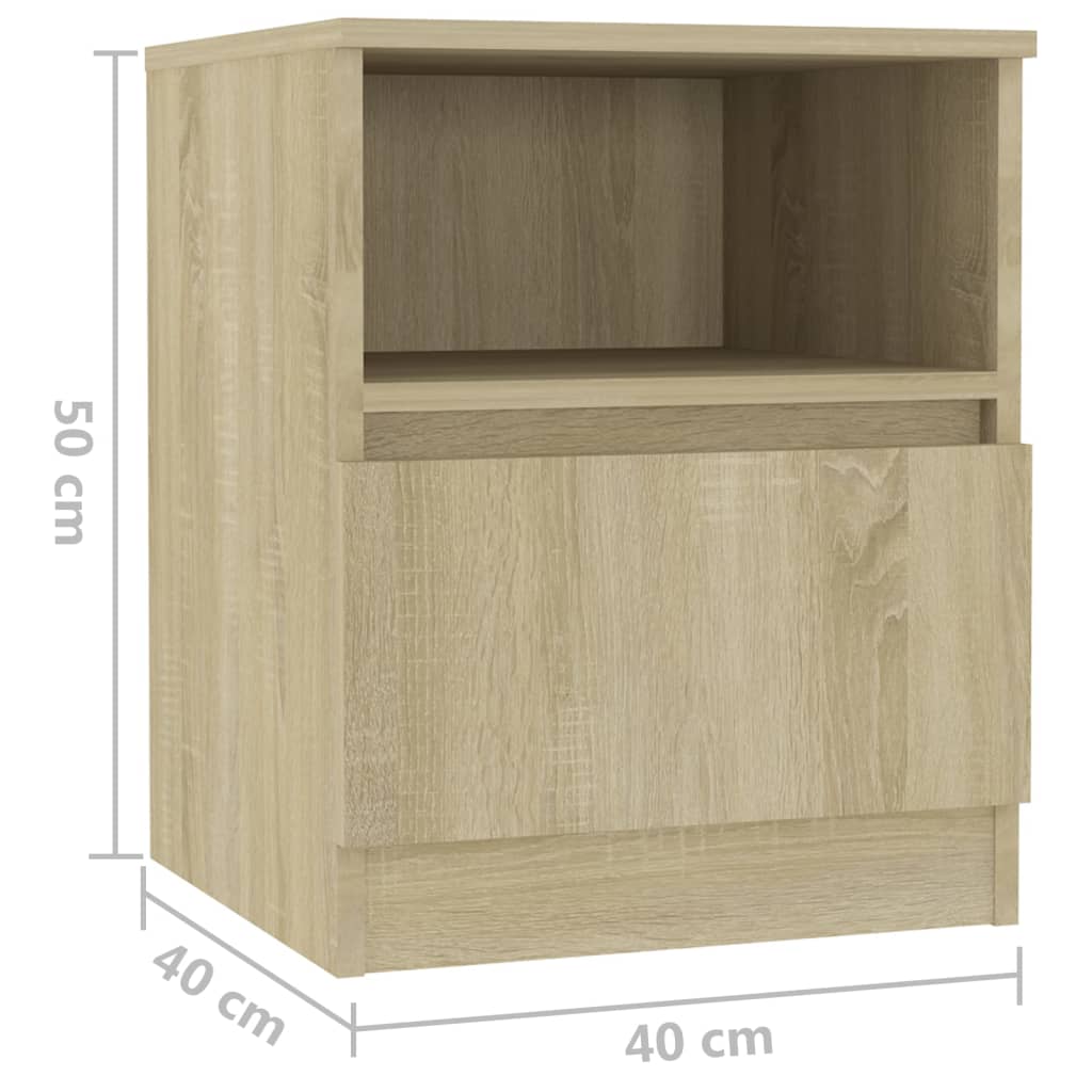 Nattbord Sonoma Eik 40X40X50 Cm Konstruert Tre