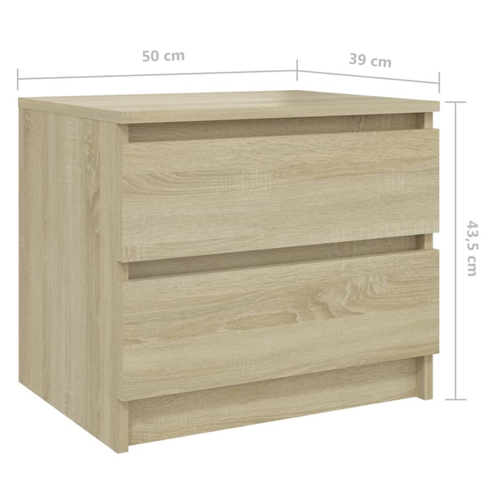 Nattbord Sonoma Eik 50X39X43,5 Cm Konstruert Tre