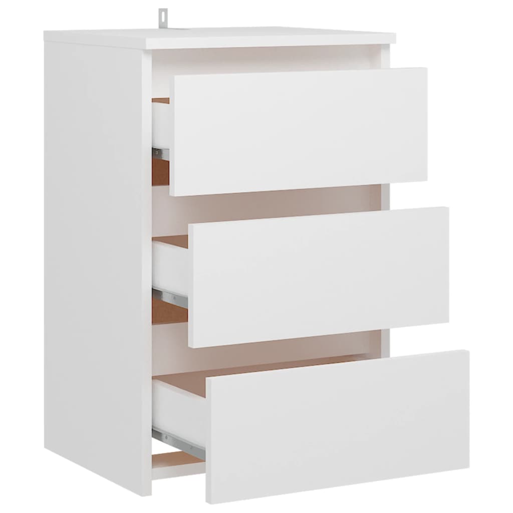 Nattbord Hvit 40X35X62,5 Cm Konstruert Tre
