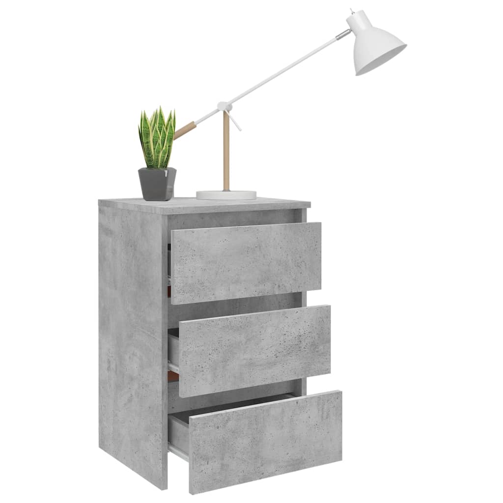 Nattbord Betonggrå 40X35X62,5 Cm Konstruert Tre