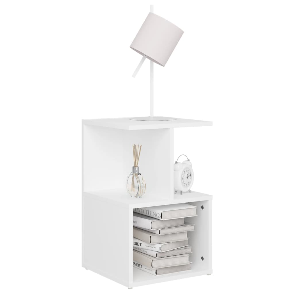 Nattbord 2 Stk Hvit 35X35X55 Cm Konstruert Tre