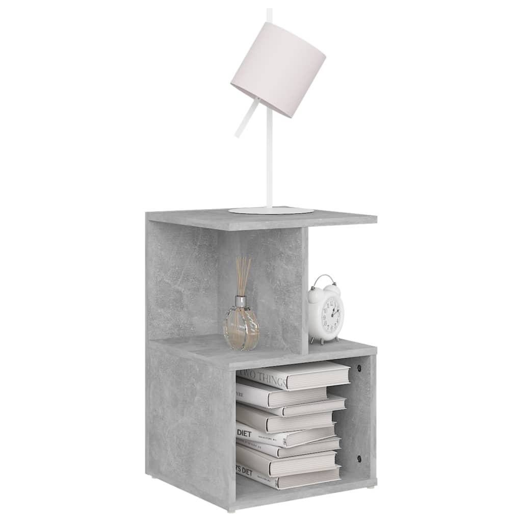 Nattbord 2 Stk Betonggrå 35X35X55 Cm Konstruert Tre