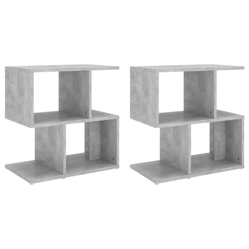 Nattbord 2 Stk Betonggrå 50X30X51,5 Cm Konstruert Tre