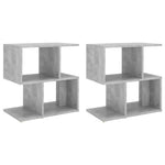 Nattbord 2 Stk Betonggrå 50X30X51,5 Cm Konstruert Tre
