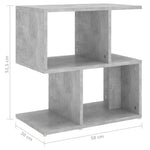 Nattbord 2 Stk Betonggrå 50X30X51,5 Cm Konstruert Tre