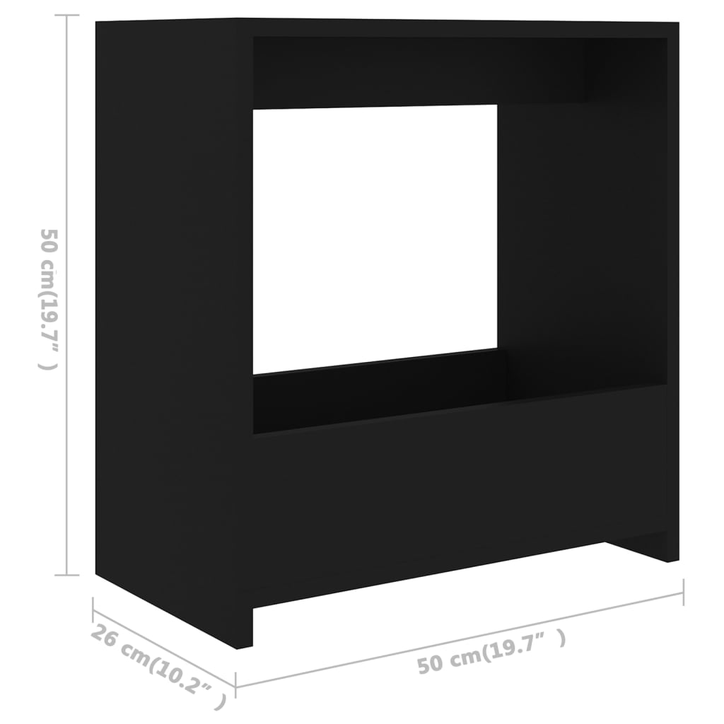 Sidebord Svart 50X26X50 Cm Konstruert Tre