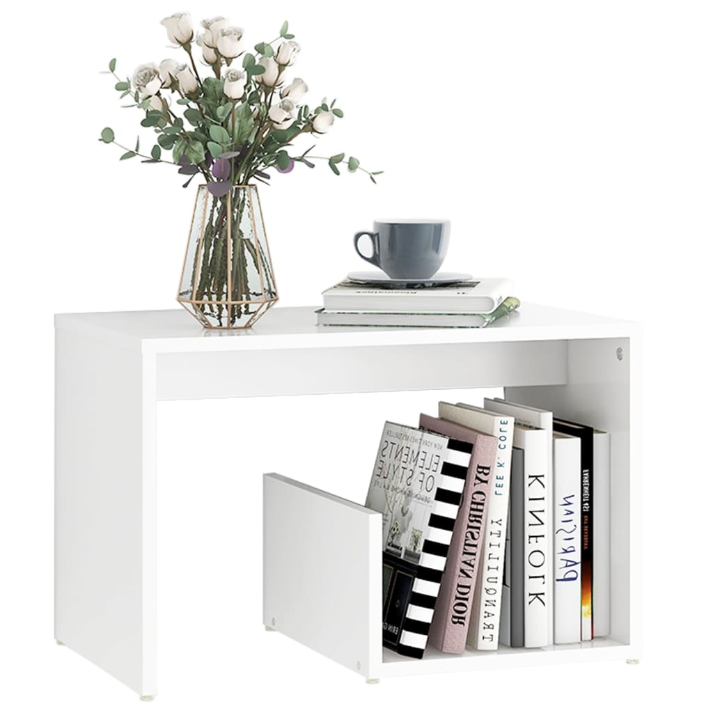 Sidebord Hvit 59X36X38 Cm Konstruert Tre