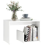 Sidebord Hvit 59X36X38 Cm Konstruert Tre