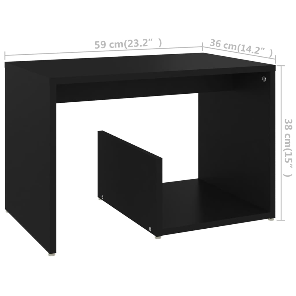 Sidebord Svart 59X36X38 Cm Konstruert Tre