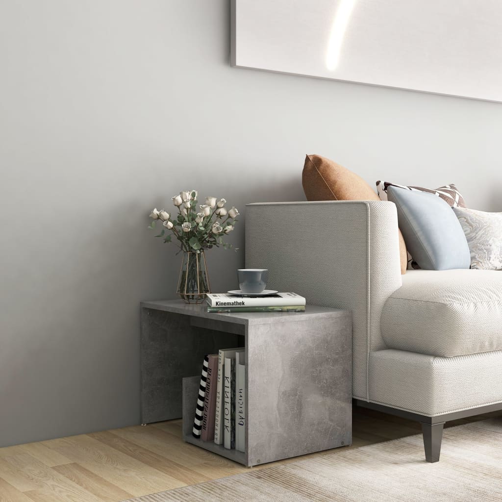 Sidebord Betonggrå 59X36X38 Cm Konstruert Tre