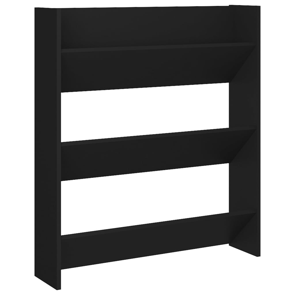 Veggskoskap Svart 80X18X90 Cm Konstruert Tre