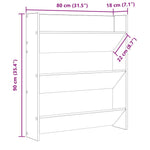 Veggskoskap Svart 80X18X90 Cm Konstruert Tre