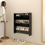 Veggskoskap Svart 80X18X90 Cm Konstruert Tre