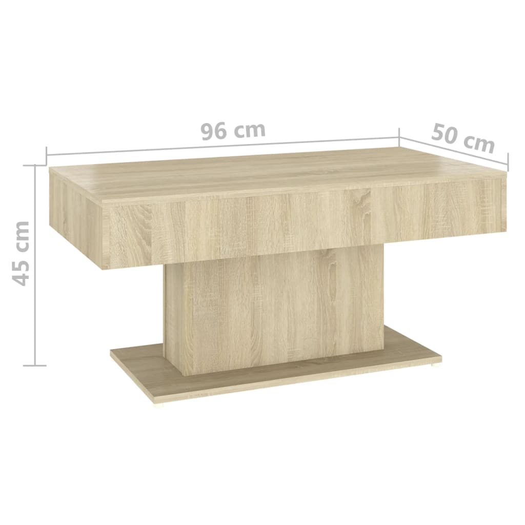 Salongbord Røkt Eik 96X50X45 Cm Konstruert Tre