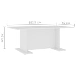Salongbord Hvit 103,5X60X40 Cm Konstruert Tre