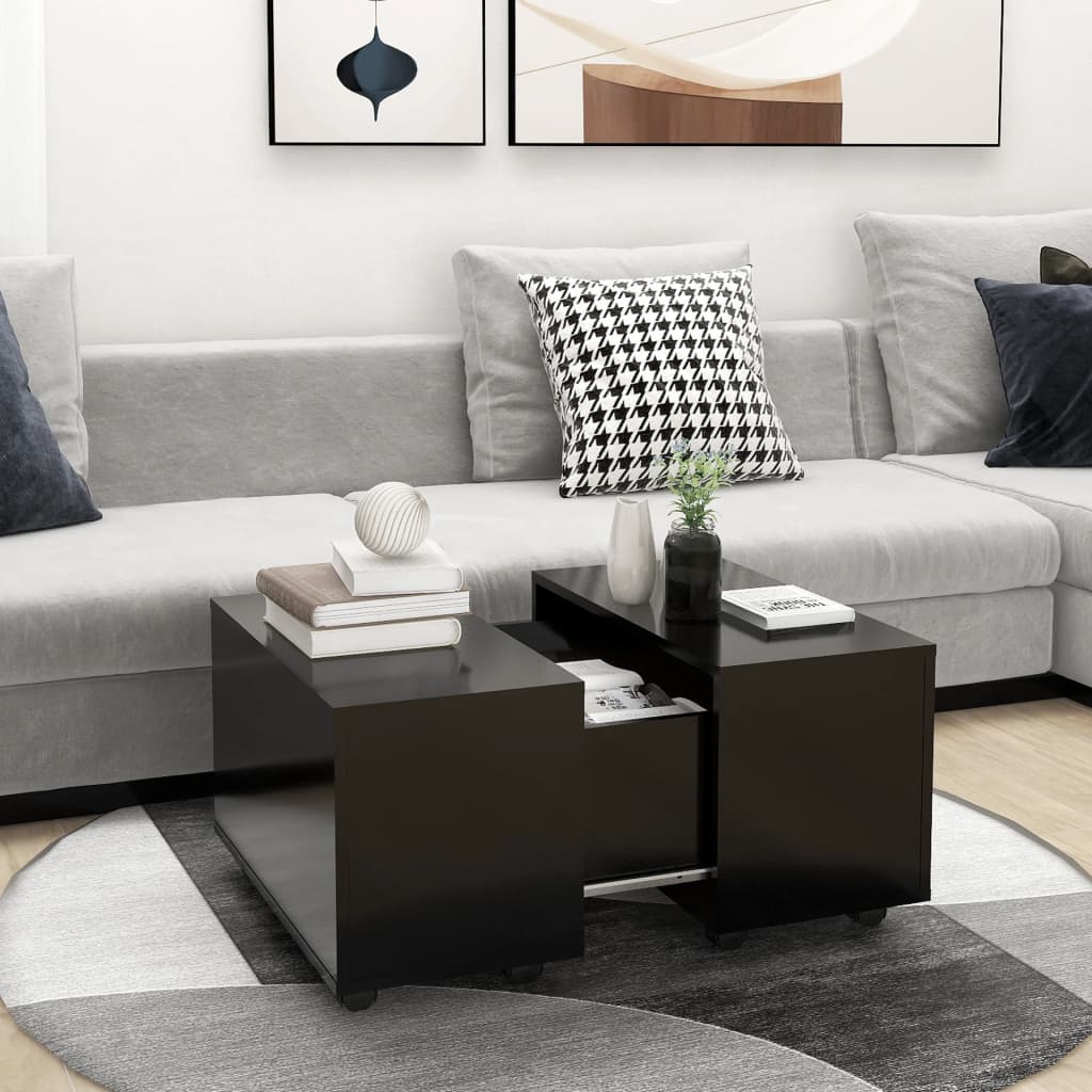Salongbord Svart 60X60X38 Cm Konstruert Tre